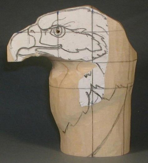 Realistic Eagle Bust - Woodcarving Illustrated | Wood carving patterns, Bird carving woodcarving, Simple wood carving Bird Carving Patterns, Pencil Carving, Wood Carving Faces, Hand Carved Walking Sticks, Dremel Carving, Simple Wood Carving, Wood Carving For Beginners, Bird Carving, Dremel Wood Carving