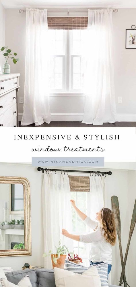 Laundry Room Window Treatments, Picture Window Treatments, Cottage Window Treatments, Inexpensive Window Treatments, Sheer Window Treatments, Family Room Windows, Rustic Window Treatments, Dining Room Window Treatments, Simple Window Treatments