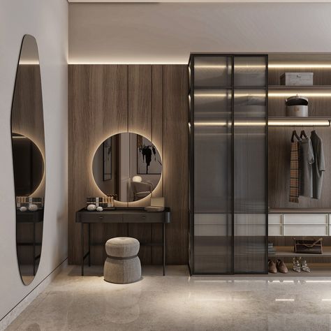 KW | MODERN DRESSING ROOM :: Behance Modern Dressing Room, Dressing Room Design, Dressing Room, Design Interior, 3ds Max, Room Design, Furniture Design, Villa, Photoshop