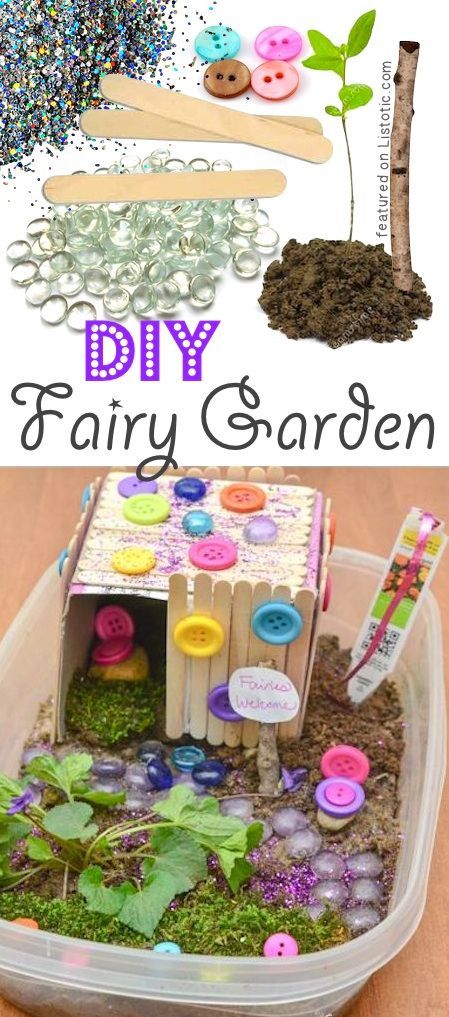 DIY Fairy Garden. CUTE!! -- 29 creative crafts for kids that parents will actually enjoy doing, too! Cheap Fairy Garden Ideas, Fairy Garden Preschool, Clover Kids 4h Projects, Fairy Garden Crafts Diy, Garden Art For Kids, Kids Garden Crafts, Summer Craft Ideas For Adults, Outside Crafts, Fairy Garden For Kids