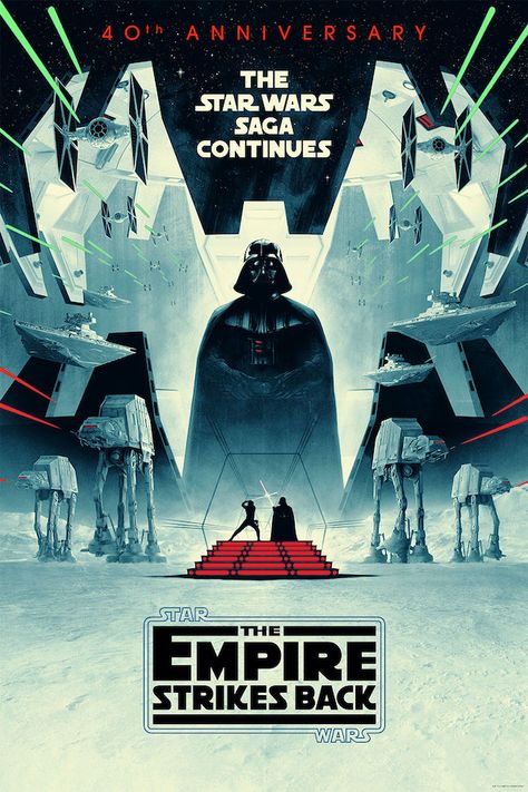 Gorgeous New Posters Celebrate The 40th Anniversary Of Star Wars: The Empire Strikes Back Matt Ferguson, Dark Maul, Happy 40th Anniversary, Jar Jar Binks, Star Wars The Empire, Dark Vador, Empire Strikes Back, Star Wars Empire, Star Wars Wallpaper