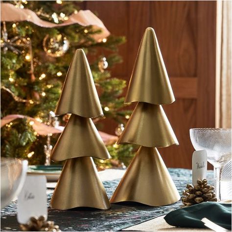 Modern Christmas Decorations & Holiday Decor | West Elm Metal Christmas Tree Decor, Large Christmas Decor, West Elm Decor, Christmas Colour Schemes, West Elm Kids, Metallic Christmas, Elegant Christmas Decor, Modern Christmas Decor, Tree Light