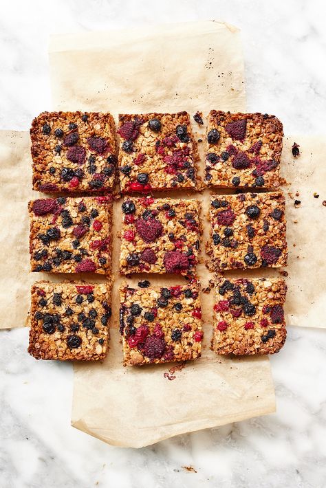 Fruity Flapjacks, Roasted Cauliflower Soup, Cozy Breakfast, Deliciously Ella, Lunch Box Snacks, Porridge Oats, Baking Tins, Breakfast Lunch Dinner, Coconut Sugar