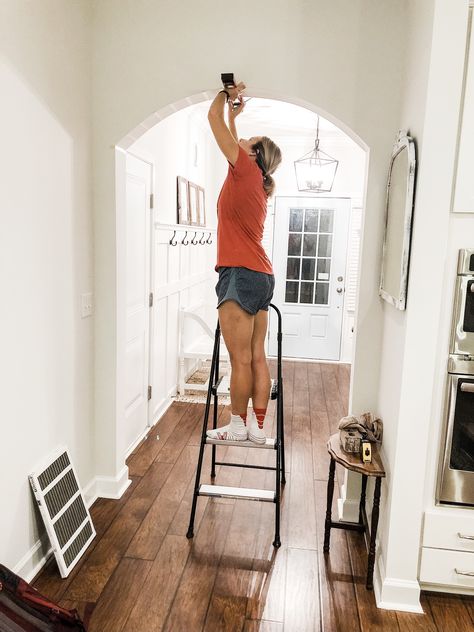 Faux Brick Archway Diy, Faux Brick Archway, Diy Stone Archway, Faux Stone Archway Diy, Faux Brick Entryway Wall, Diy Brick Arch, Arched Brick Entryway, Brick Archway In Kitchen, Interior Brick Archway