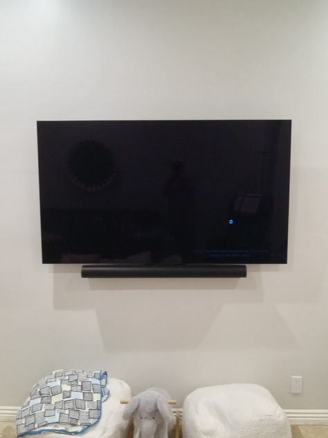 Television installed on the wall with a Sonos arc bar for impressive sound performance and a great look to the kids game room. Mounted Tv And Sound Bar, Kids Game Room, Sonos Arc, Tv Mounting, Kids Game, Wall Mounted Tv, Mounted Tv, Wall Mounting, Sound Bar