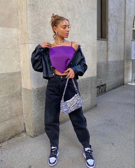 Purple Air Jordan 1 Outfit, Purple Air Jordans Outfit, Air Jordan 1 Purple Outfit, Purple Low Dunks Outfit, Jordan 1 Purple Outfit Women, Air Jordan 1 Court Purple Outfit, Outfits With Purple Dunks, Purple Jordan Outfits, Court Purple Jordan 1 Outfit Women