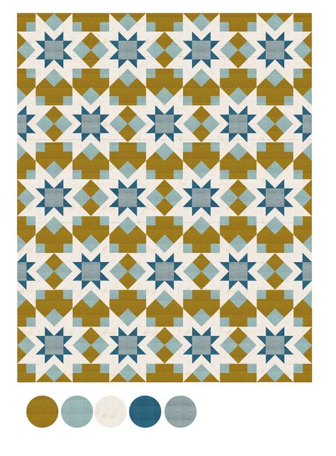 Night Stars quilt pattern Blue Yellow Quilt, Blue And Gold Quilts, Yellow And Blue Quilts, Glass Kaleidoscope, Diary 2023, Stars Quilt Pattern, Quilty Love, Love Quilt, Modern Quilt Pattern