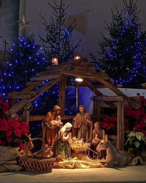 Christmas Crib Ideas In Church, Christmas Crib Designs, Creative Christmas Decorations, Nativity House, Christmas Status, Christmas Crib Ideas, Crib Ideas, Christmas Crib, Crib Design