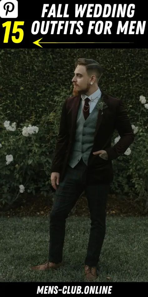 Wedding Outfits For Men, Fall Wedding Suits, Fall Wedding Attire, Wedding Guest Suits, Wedding Outfit Ideas, Outfits For Guys, Grooms Attire, Fall Wedding Outfits, Winter Wedding Outfits