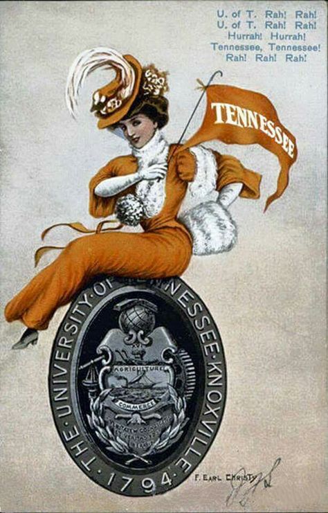 Earl Christy, Ut Knoxville, University Of Tennessee Knoxville, Tennessee Knoxville, Patriotic Images, Us School, Vintage Fan, Go Vols, Rocky Top