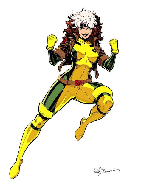 Rogue Marvel, Rogue Xmen, Gambit X Men, Gambit Marvel, Marvel Rogue, Marvel Character Design, Xmen Art, Marvel Heroines, X Men Evolution