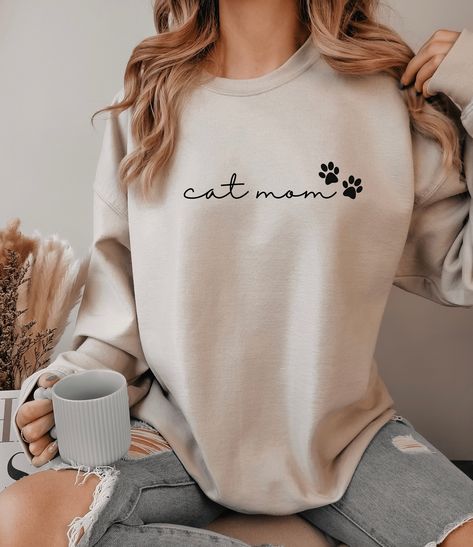 Cat Mom Sweatshirt, Cat Mom Shirt, Cat Sweatshirt, Cat Lover Gift, Cat Mom Gift, Cat Sweater Cat Mom Sweater, Cat Mom Sweatshirt, Dog Accesories, Mom Crewneck, Cat Mom Shirt, Full Sleeve Tshirt, Mom Outfit, Tee Designs, Cat Sweater