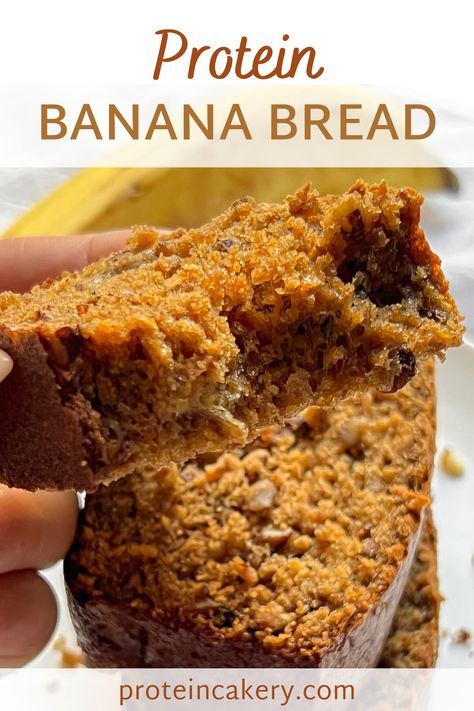 Banana Recipes Protein Powder, Healthy Banana Bread With Protein Powder, High Protein Low Carb Banana Bread, 2 Ingredient High Protein Bread, Whey Protein Desserts, Banana Bread Recipe With Protein Powder, Protein Flour Recipes, Banana Bread With Protein Powder, Protein Banana Recipes