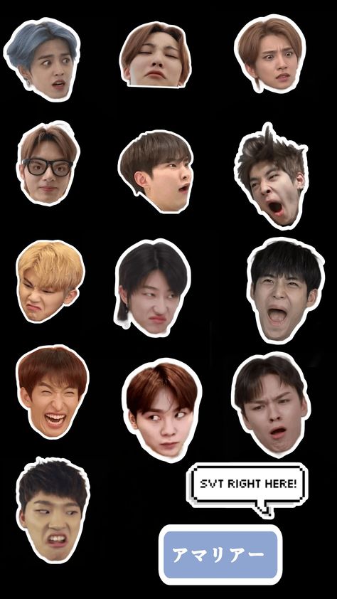 Seventeen Cute Stickers, Svt Stickers Printable Set, Svt Stickers Printable, Seventeen Stickers Printable, Mingyu Sticker, Svt Stickers, Seventeen Stickers, Sticker Kpop, Sticker Design Inspiration