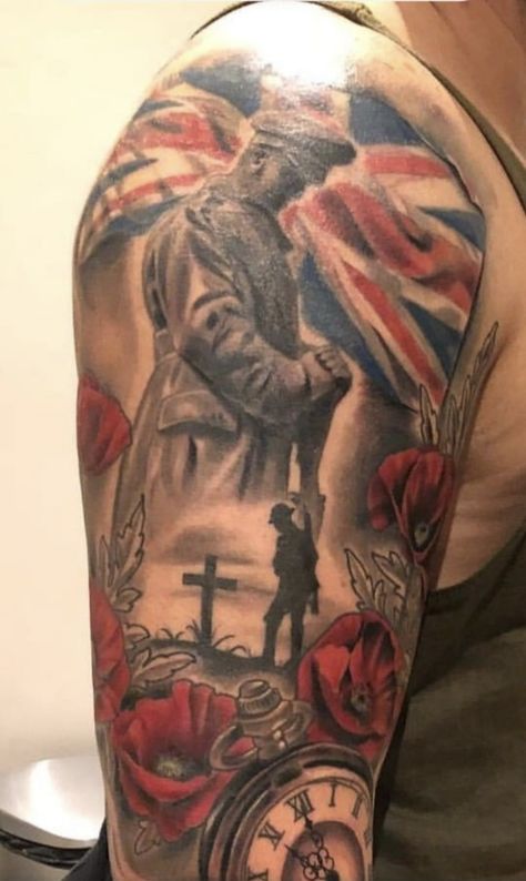 Army Remembrance Tattoos, Ww2 Tattoo Ideas, British Tattoo Ideas, British Army Tattoo, Ww2 Tattoo, Lest We Forget Tattoo, Fallen Soldier Tattoo, Polka Tattoo Designs, Laurel Tattoo