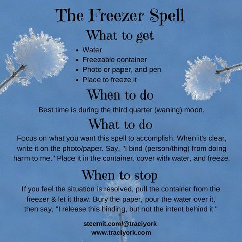 Freezer Spell, Karma Spell, Witchcraft 101, Banishing Spell, Witchcraft Spells For Beginners, Hoodoo Spells, Witchy Tips, Spells For Beginners, Jar Spells