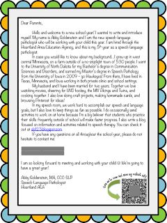 Schoolhouse Talk!: Are you new to a district this year or adding new students to your caseload? Write a letter introducing yourself to your students' parents! Room Parent Introduction Letter, Introduction Letter To Parents, Slp Introduction Letter To Parents, Student Teaching Welcome Letter, Welcome Letters To Parents From Teachers, Scholastic Book Order Parent Letter, Teacher Introduction Letter, Letter To Students, Slp Organization