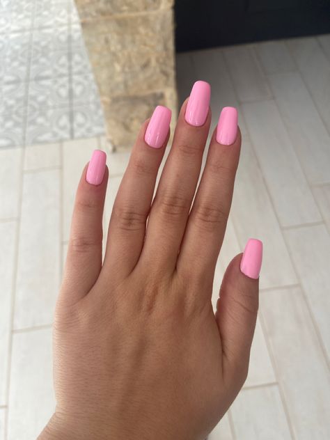 Pink Nail Barbie, Light Pink Bright Nails, Bright Pastel Pink Nails, Pink Nails Square Round, Barbie Square Nails, Light Hot Pink Nails, Pink Bubblegum Nails, Light Pink Vacation Nails, Light Bright Pink Nails