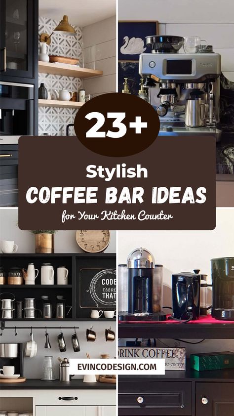 Maximize your kitchen space with these Stylish Coffee Bar Ideas tailored for Your Kitchen Counter. Discover functional Coffee Bar Ideas Kitchen Counter, compact Coffee Bars In Kitchen, and elegant Coffee Bar Ideas Nespresso setups. These ideas are perfect for coffee enthusiasts looking for style and convenience. Save now for kitchen coffee bar inspiration! Elegant Coffee Bar Ideas, Elegant Coffee Bar, Coffee Bar Inspiration, Bars In Kitchen, Coffee Bar Ideas Kitchen, Coffee Bar Ideas Kitchen Counter, Diy Coffee Station, Kitchen Coffee Bar, Coffee Bars In Kitchen