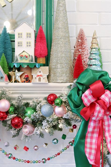 2023 CHRISTMAS HOME TOUR || CHRISTMAS TREE AND LIVING ROOM Red Pink Green Christmas Tree, Pink Red Turquoise Christmas, Pink Red Blue Christmas Tree, Bright Christmas Decor Ideas, Pink Teal Red Christmas Tree, Pink Green Red Christmas Tree, Red White Pink Green Christmas, Teal Red And Green Christmas Decor, Christmas Decor Ideas Pastel Colors