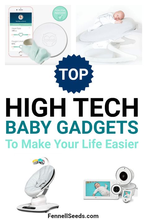 High tech baby gadgets can make life with a newborn so much easier. Here are the top baby technology items to help you. #babytech #babytechnology #babygadgets Baby Technology, Baby Tech, Newborn Sleep Schedule, Baby Gadgets, Newborn Hacks, Pumping Moms, First Time Parents, Baby Sleep Problems, Before Baby