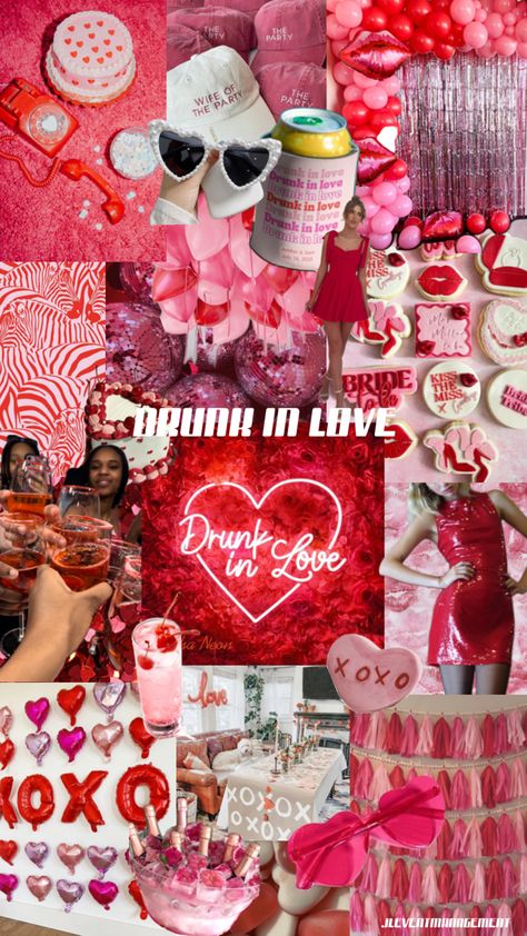 Drunk in love bachelorette party / hens night theme! Bridal Pajama Party, Red And Pink Bachelorette, Hens Night Theme, Valentine Bridal Shower Ideas, Valentines Weekend Getaway, Valentines Bachelorette, Bachelorette Party Nyc, Hen Do Themes, Hotel Bachelorette Party