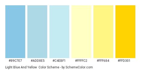 Light Blue Hex, Yellow Color Scheme, Yellow Color Palette, Hexadecimal Color, Blue Names, Yellow Colour Scheme, Color Palette Yellow, Spring Color Palette, Colors Palette