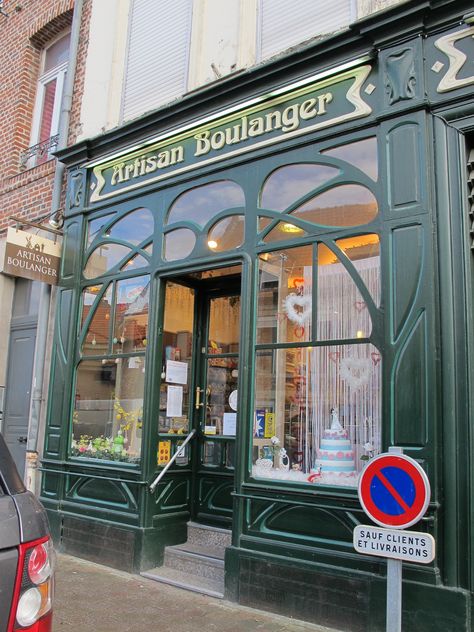 https://flic.kr/p/ntw7jR | Boulangerie Art Nouveau - 5 rue des Feutriers, Cambray (59) Veranda Cafe, Art Nouveau Interior, Storefront Signs, Art Nouveau Illustration, Art Nouveau Architecture, Architecture History, 다크 판타지, Shop Fronts, Store Front