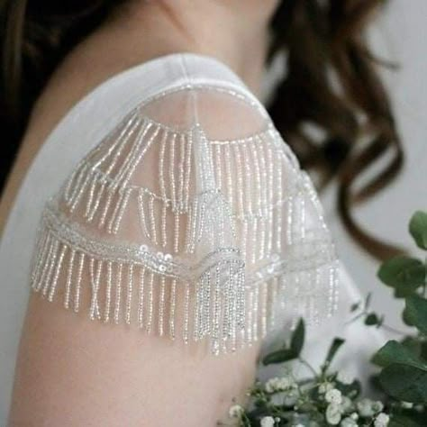 Boho Bridal Headband, Detachable Sleeves Wedding Dress, Detachable Wedding Dress, Couture Beading, Tulle Cape, Shoulder Jewelry, Shoulder Necklace, Wedding Dress Cap Sleeves, Bridal Bolero