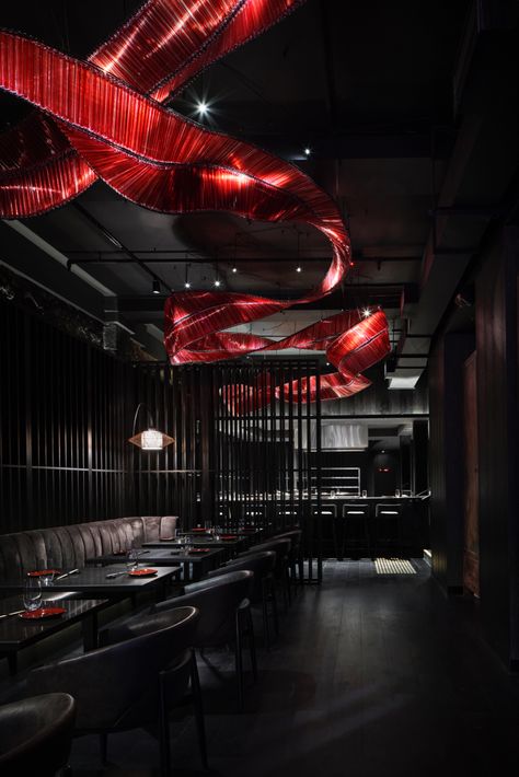 Akaiito - Peter Clarke Photography Red Lounge, Lounge Interior Design, Red Hotel, Red Interior Design, Restaurant Design Inspiration, Lounge Interiors, Nightclub Design, Luxury Bar, Design Café