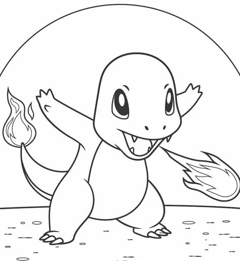 Charmander Coloring Page Charmander Drawing, Excited Pictures, Pikachu Coloring Page, Pokemon Stories, Blox Fruits, Pokemon Charmander, First Pokemon, Pokemon Coloring Pages, Drawing Activities