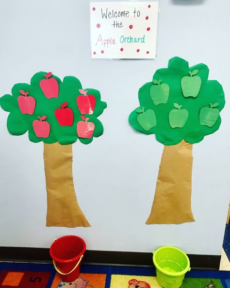 Apple Picking Dramatic Play Preschool, Tree Dramatic Play Preschool, Apple Dramatic Play, Apple Orchard Dramatic Play, Apple Theme Classroom, Preschool September, Johnny Appleseed Activities, Dramatic Play Activities, Apple Week