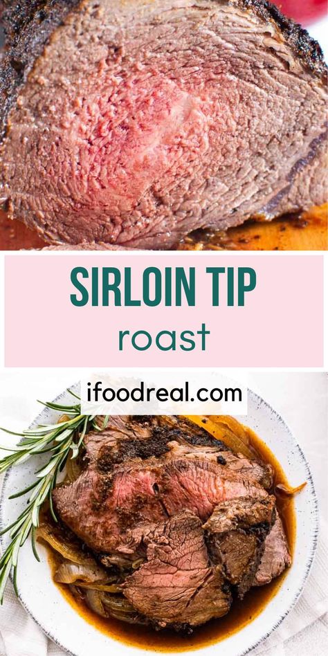 Tender and dripping with au jus, Sirloin Tip Roast recipe has intense flavor from a homemade dry rub! It's then roasted on a bed of caramelized onions for mouthwatering results that will be the highlight of your dinner table. Sirloin Roast Recipes, Tip Roast, Beef Sandwich Recipes, Delicious Crockpot Recipes, Homemade Dry Rub, Sirloin Tip Roast, Healthy Beef Recipes, Sirloin Tips, Roast Beef Sandwiches