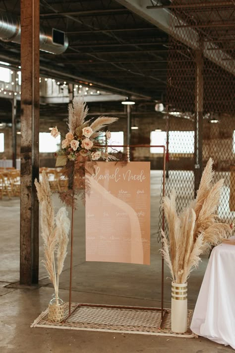 Boho Outdoor Ceremony Decor, Boho Warehouse Wedding, Outdoor Wedding Boho Decor, Copper Tablecloth Wedding, Modern Boho Wedding Inspiration, 2023 Boho Wedding Trends, Boho Wedding Styling, Cheap Boho Wedding Decor, Urban Boho Wedding