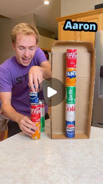 Aaron Benson on Instagram: "Soda Can Tower for $100! #game #soda #family" Soda Can Christmas Tree, Punch Christmas Tree Game, Christmas Youth Activities, Solo Cup Christmas Tree Game, Youth Christmas Games, Benson Family Games, Tin Can Game, Benson Brothers Christmas Games, Diy Christmas Games