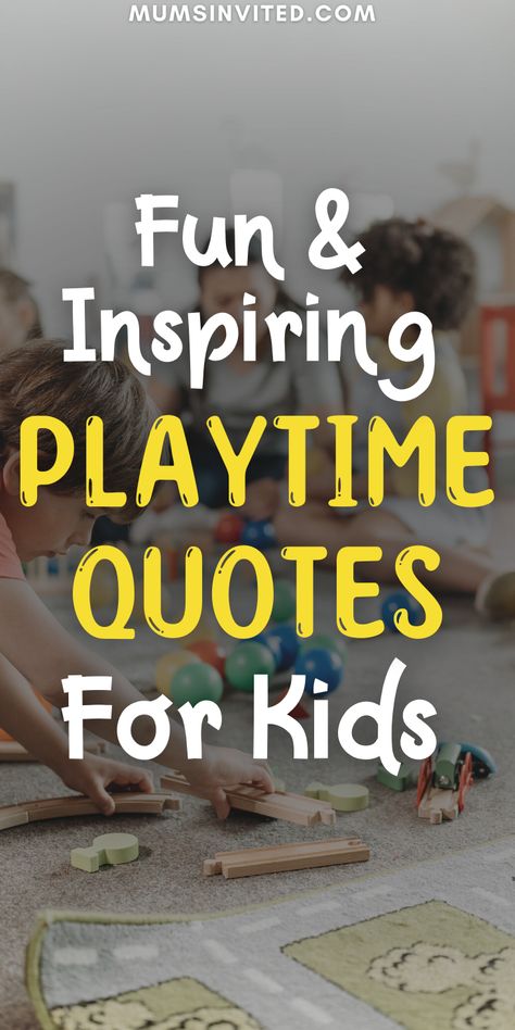 Our collection of playful quotes for kids is perfect for inspiring fun and imaginative playtime in your child's playroom. Whether you're looking to brighten up your toddler's room or motivate your older children, these fun and happy words are great for encouraging a love of play and the great outdoors. From inspiring quotes about nature to motivational phrases that promote creativity and imagination, our free playroom quotes are the perfect addition to your child's early childhood. Play Quotes For Kids, Kids Quotes Inspirational, Children Quotes Love For Kids, Happy Quotes For Kids, Positive Quotes For Children, Love Quotes For Kids, Playtime Quotes, Kids Quotes Funny, Fun Quotes For Kids