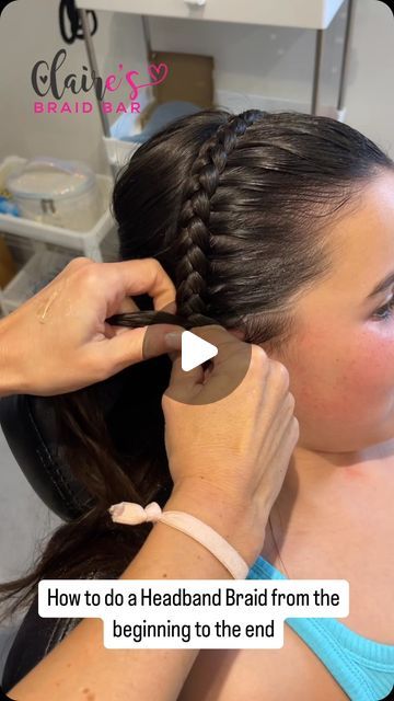 How To Braid Headband, Braids For Blondes, How To Do My Hair Easy, How To Do Headband Braid, Braids For Soccer Players, How To Headband Braid, How To Do Braided Headband, How To Make A Braid Crown, Braids For Softball Players