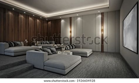 Sofa Bed Modern Home Theater Room Stock Illustration 1926604928 | Shutterstock Home Theatre Design, Home Theater Room Design, Platform Bed Designs, Theater Room Design, Home Cinema Room, Best Home Theater, Modern Sofa Bed, Home Theater Rooms, Home Theater Design