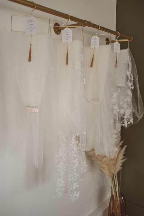 Longridge bridal studio Feathers & Florence Veil Display Shop, Small Bridal Boutique, Bridal Shop Interior, Bridal Shop Ideas, Wedding Showroom, Beauty Suite, Period Poverty, Bridal Boutique Interior, Sewing Desk