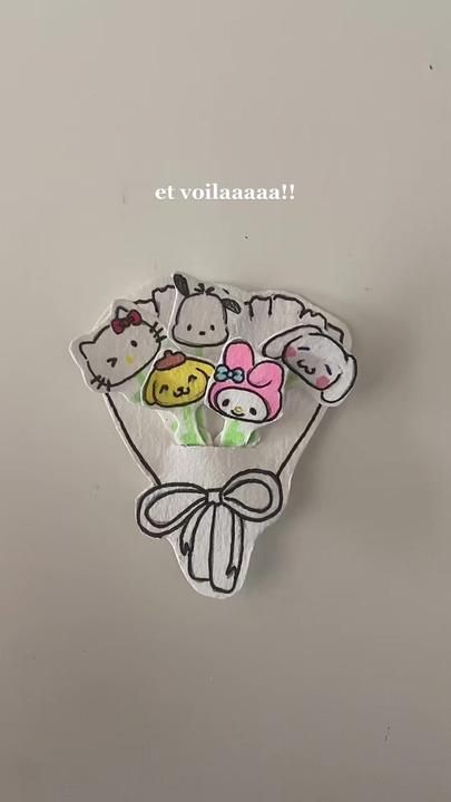 Sanrio Bouquet, Origami Paper Plane, Paper Dragon, Hello Kitty Crafts, Pinterest Diy Crafts, Kitty Drawing, Easy Origami, Hello Kitty Drawing, Hello Kitty Art