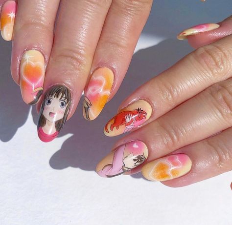 Fruit Basket Nails, Fruits Basket Nails, Shoujo Nails, Character Nails, Anime Nails, Fruits Basket, Fruit Basket, Manicure, Nail Art