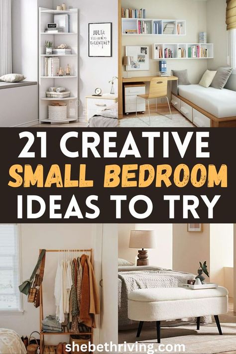 Small Bedroom Ideas Creative Small Bedroom, Compact Room, Small Bedroom Ideas, Classy Decor, Tiny Bedroom, Maximize Space, Minimalist Living Room, Small Bedroom, Bedroom Ideas