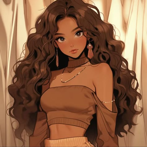 Brown Hair, Long Hair, Hair, Anime, White, Art