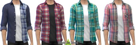 H&M Shirts Sims 4 Cc Oversized Shirt Men, Flannel Sims 4 Cc Male, Sims 4 Male Shirt Maxis Match, Sims 4 Cc Plaid Shirt Male, Sims 4 Male Open Shirt, Around The Sims 4, Flannel Men, H&m Shirts, Checkered Shirt