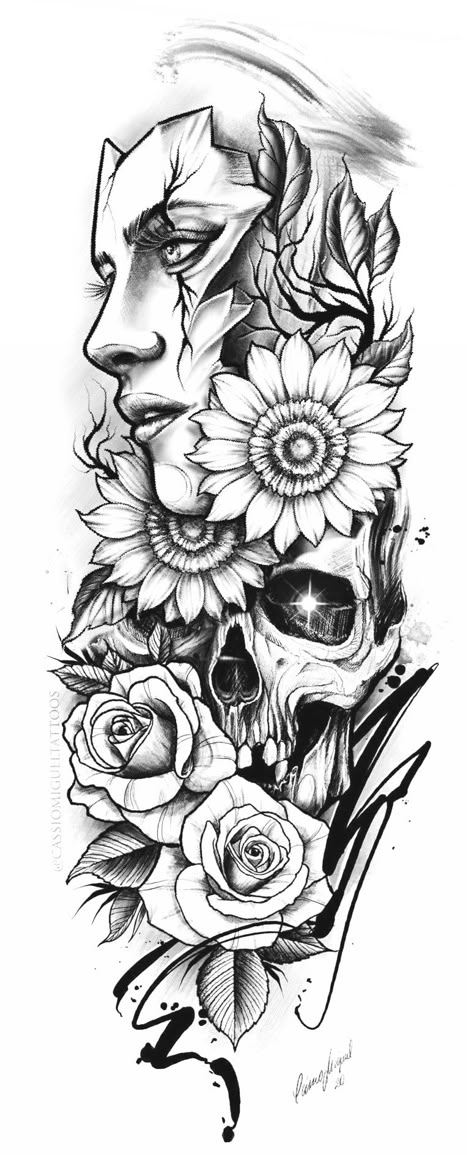 Half Sleeve Tattoos For Women Upper Arm Stencil, Dark Arm Sleeve Tattoos For Women, Unique Half Sleeve Tattoos Upper Arm, Half Lady Half Skull Tattoo, Skeleton Queen Tattoo, Women Tattoos Sleeve Ideas Beautiful, Forearm Tattoo Cover Up Ideas, Female Half Sleeve Tattoo Upper Arm, Contemporary Art Tattoo