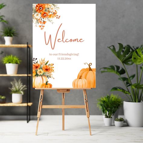 Tags: Editable Pumpkin Fall Floral Friendsgiving Welcome Sign, Thanksgiving Signs, Printable Signs, Instant Download, Edit on Canva, TG-FL1 💗 LISTING DETAILS 💗 // Party Sign Template // 1 18x24 Printable Party Sign 1 16x20 Printable Party Sign 1 8.5x11 Printable Party Sign 1 5x7 Printable Party Sign ﹊﹊﹊﹊﹊﹊﹊﹊﹊﹊ This is an instant download! You will receive a link to access the template.  💗 How to download template 💗 Go to your Etsy Profile → Purchases and Reviews → Download your link template Friendsgiving Welcome Sign, Thanksgiving Welcome Sign, Friendsgiving Sign, Housewarming Party Decorations, Thanksgiving Sign, Thanksgiving 2024, Friendsgiving Party, Friendsgiving Dinner, Thanksgiving Signs