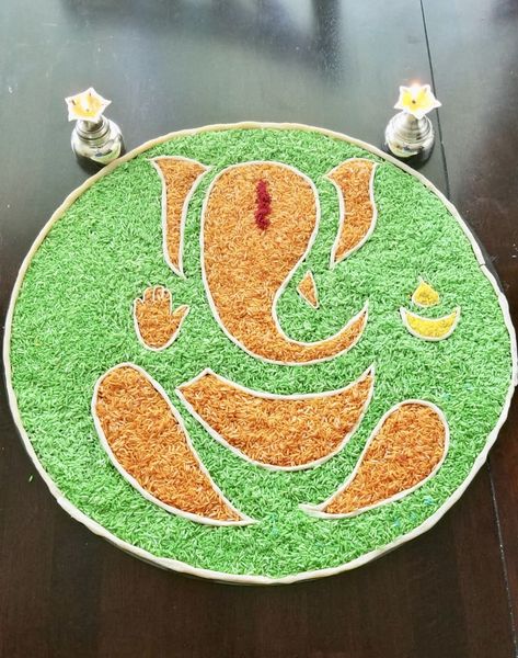 Rangoli Designs With Rice, Rice Rangoli, Happy Girl Quotes, Rangoli Patterns, Happy Girl, Rangoli Designs, Home Look, Girl Quotes, Christmas Tree Skirt