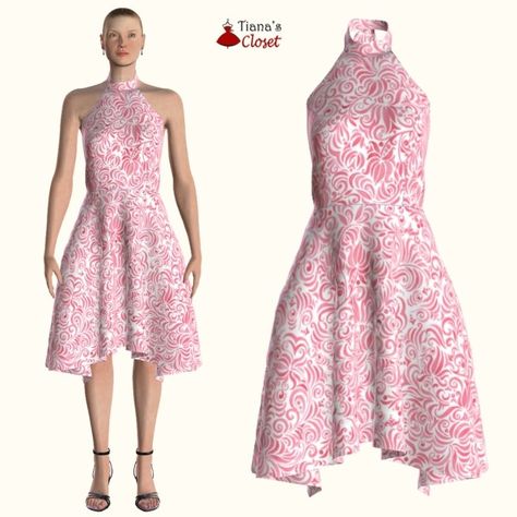 Kerry halter neck dress – free pdf sewing pattern – Tiana's Closet Halter Top Dress Pattern, Halter Dress Sewing Pattern, Halter Neck Dress Pattern, Make A Maxi Skirt, Halter Neck Pattern, Sleeveless Dress Pattern, Top Pattern Sewing, Halter Dress Pattern, Dress Sewing Patterns Free