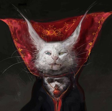 Vampire Cat, Arte Indie, Arte Peculiar, Pastel Sec, Vampire Art, Cool Sketches, Cat Painting, Horror Art, Dark Art