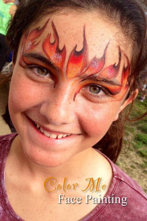 Flames Face Paint, Face Painting Flowers, Diy Face Paint, Face Painting Halloween, Face Painting Designs, Masquerade Ball, Cosplay Makeup, Costume Makeup, Special Effects